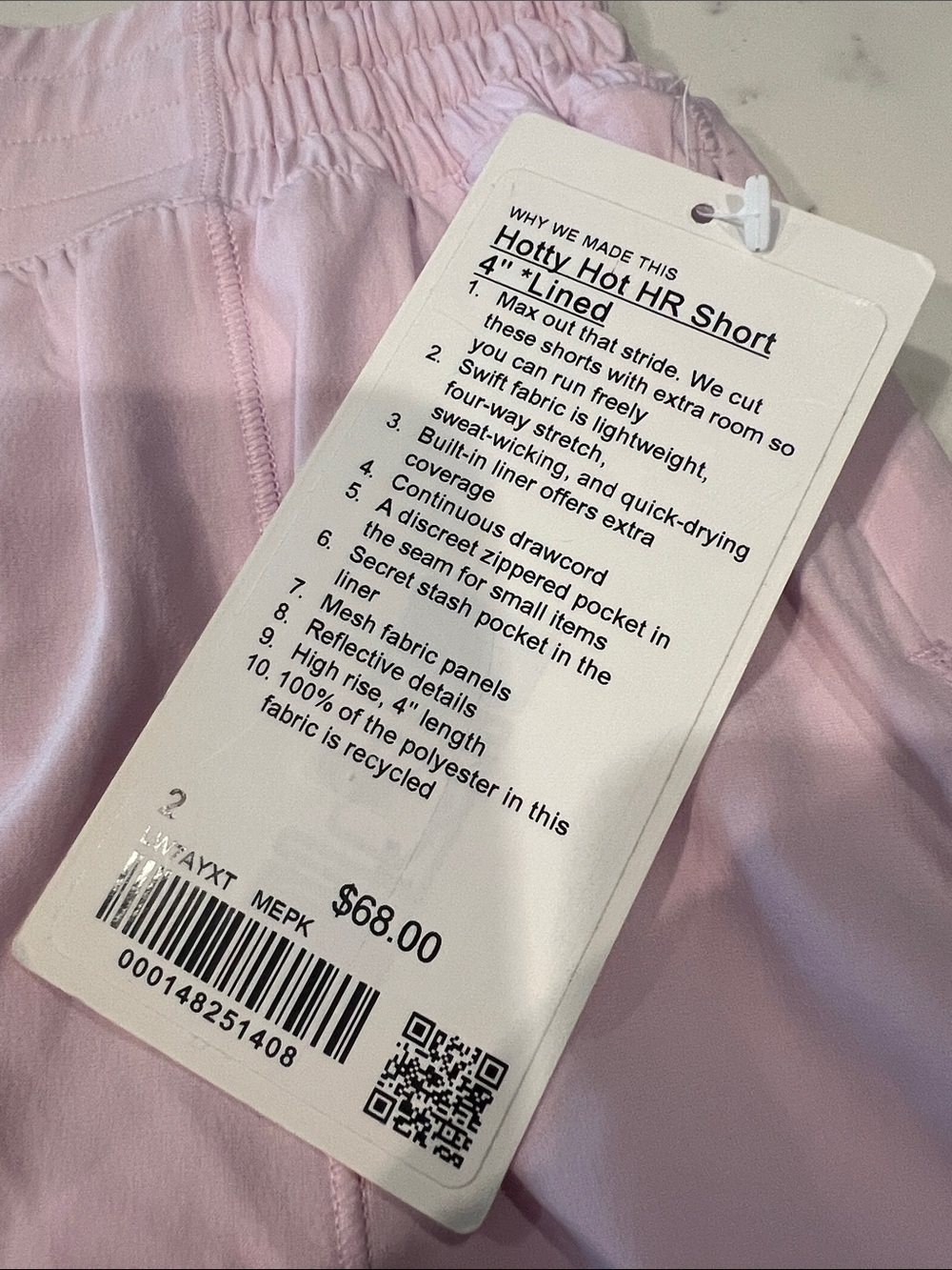 Lululemon NWT! 4” Hotty Hot High Rise Shorts- Size 2 - Picture 6 of 6